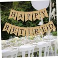 thumbnail image 5 of Toyvian HAPPY RETIRED Linen Bunting Banner for Decor Khaki Pineapple Pattern Indoor Outdoor Use 8.5 x 5.5 Inches, 5 of 7