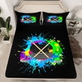 thumbnail image 2 of Homewish Abstract Ice Hockey Boy Girl 4pcs Bed Sheets,Graffiti Splash King Sheets,Sport Gamer Super Cozy Sheet Set,Breathable Home Decor, 2 of 7
