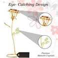 thumbnail image 4 of Matashi 24K Gold Plated Rose Flower Tabletop Ornament with Red, Pink & Green Crystals – Elegant Metal Floral Décor, 4 of 7