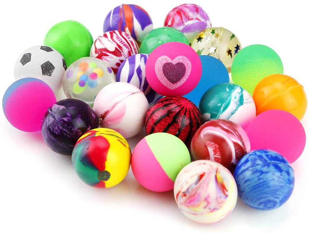 SUPER BALLS 1 BAG OF 100 PCS 25MM HIGH BOUNCE RUBBER NOVELTY CLASSIC TOY HOBBY 