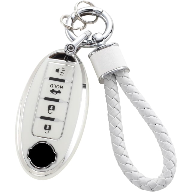 for Nissan Key Fob Cover with Keychain, Soft TPU Key Case Protection Fit for Altima Rogue Sentra Pathfinder Frontier Maxima Titan Murano Kicks Juke Versa Armada GTR 370Z Leaf