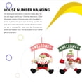 thumbnail image 2 of Billuyoard Cartel de bienvenida de Navidad, colgante de placa de puerta de muñeco de nieve de Papá Noel, diseño de escena, decoración colgante de Kits de decoración para fiestas Papá Noel Billuyoard HA070401-01, 2 of 6