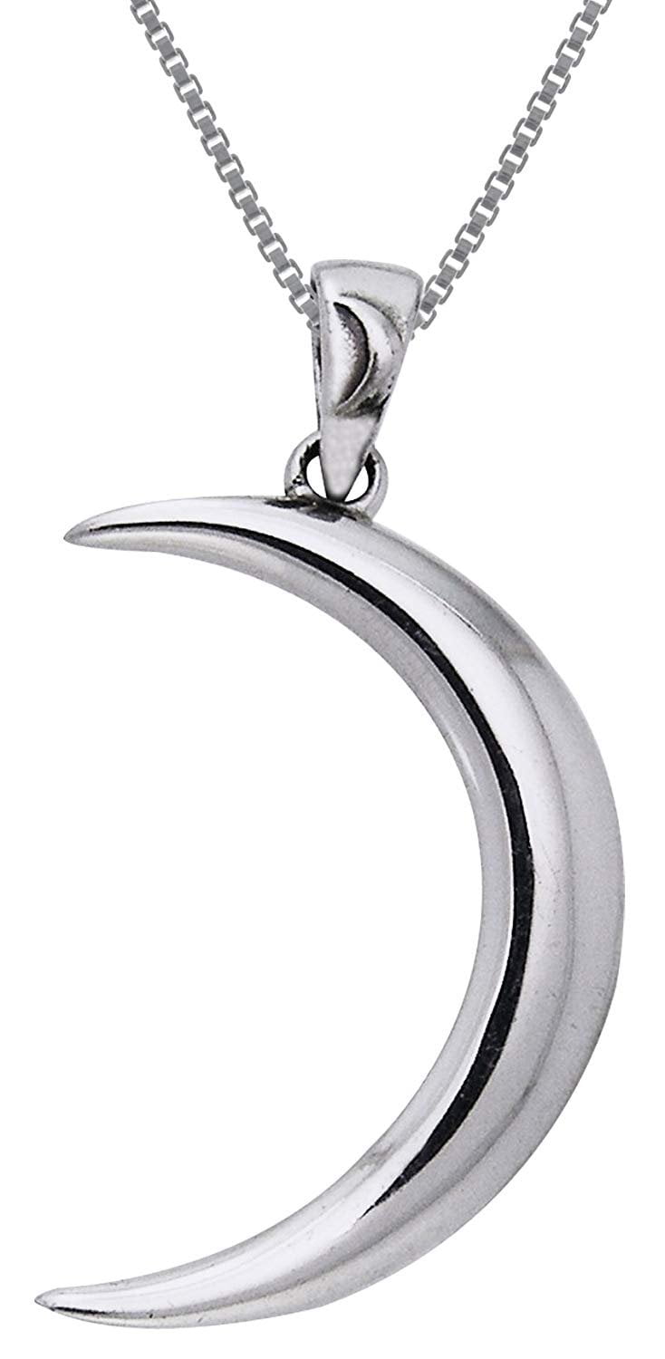 Sterling Silver Large Crescent Moon 