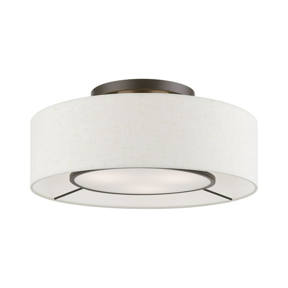 Livex Lighting - Ellsworth - 3 Light Semi-Flush Mount In Transitional Style-7.75