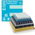 thumbnail image 1 of E-Cloth Home Cleaning Set, Premium Microfiber Cleaning Cloth, Household Cleaning Tools & Supplies for Dusting, Bathroom, Kitchen & Cars, Washable & Reusable, 100 Wash Guarantee, 8 Piece Set, 1 of 8