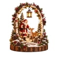 thumbnail image 2 of Santa Reindeer Winter Table Centerpiece Birch Arch Desktop Figurine Lighted Hanging Lantern Pinecone Berry Christmas Decor, 2 of 8