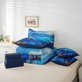 thumbnail image 4 of Dolphin Bed in a Bag Queen Comforter Set 7 Piece,Blue Ocean Bedding Sets Tropical Coastal Sheet Set With Comforter,Nautical Sea Animal Bed Set, 4 of 5