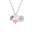 thumbnail image 2 of Delight Jewelry Silvertone Perfect Star with Crystal - Light Pink Heart Nurse Strong Zoe Necklace, 2 of 4