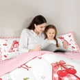 thumbnail image 4 of Catabedysis Cherry ABC Print A Full Size Comforter Sets For Girls,Personalized Monogrammed Gifts Bedding Comforter Set,Pink Reversible,3-Piece,1 Comforter and 2 Pillowcases, 4 of 7