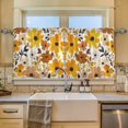 thumbnail image 2 of Yayeee Kitchen Curtains Tier Set of 2 Light Filtering 57"x36" Over Sink Window Panels, Yellow Flowers, 2 of 7