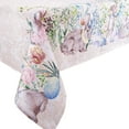 thumbnail image 5 of Easter Tablecloth Rectangle 60 x 102 inch Spring Floral Decorative Easter Table Cloth Cute Easter Bunny with Colorful Egg, Oblong/Rectangle, 5 of 6