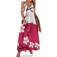 thumbnail image 1 of Vestido sin mangas con estampado de flores de cerezo japonesas y puesta de sol para mujer, 1 of 7