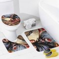 thumbnail image 4 of Juego de 4 cortinas de ducha Kaneki Ken con alfombrillas antideslizantes, tapa de inodoro y alfombrilla de baño, cortina de ducha impermeable con dibujos animados para niños con 12 ganchos,, 4 of 8