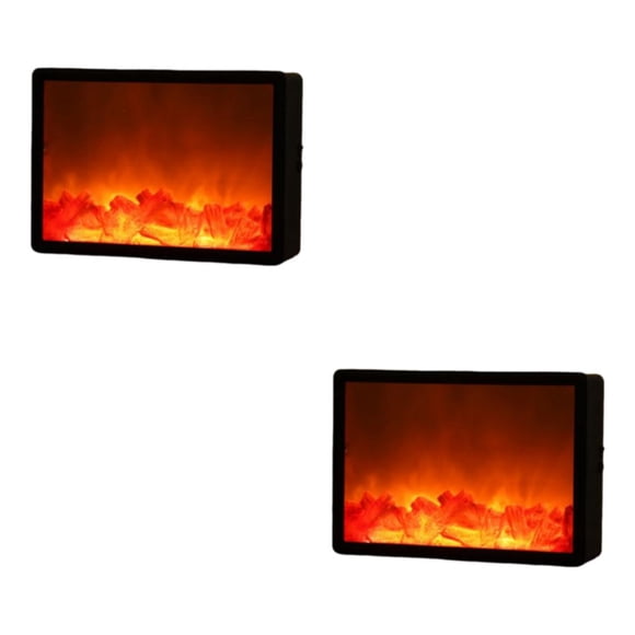 Billuyoard Portable LED Fireplace Lantern Flamless Log Lamp Fire Effect for Home Garden Type1 NO1