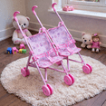 thumbnail image 3 of Carriola Doble para Muñecas Plegable Rosa 51 cm x 47 cm x 37 cm, Cochecito Gemelar Infantil, Ligero y Fácil de Transportar, 3 of 4