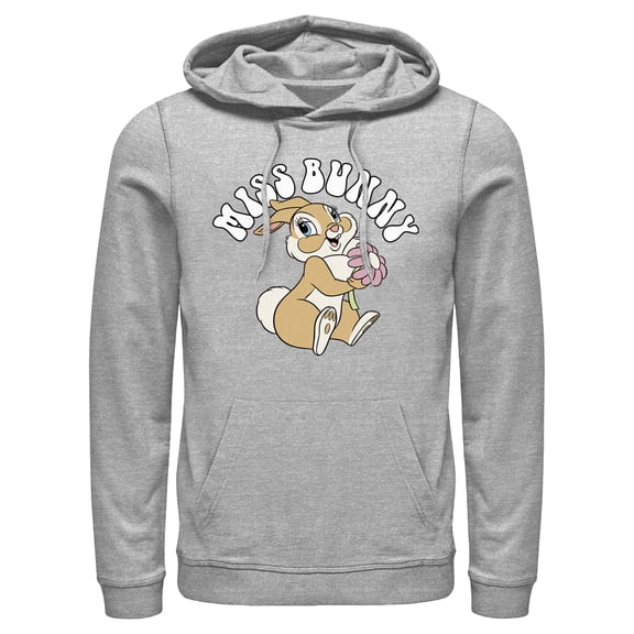 Men's Bambi Miss Bunny Pull Over Hoodie Athletic Heather Small
