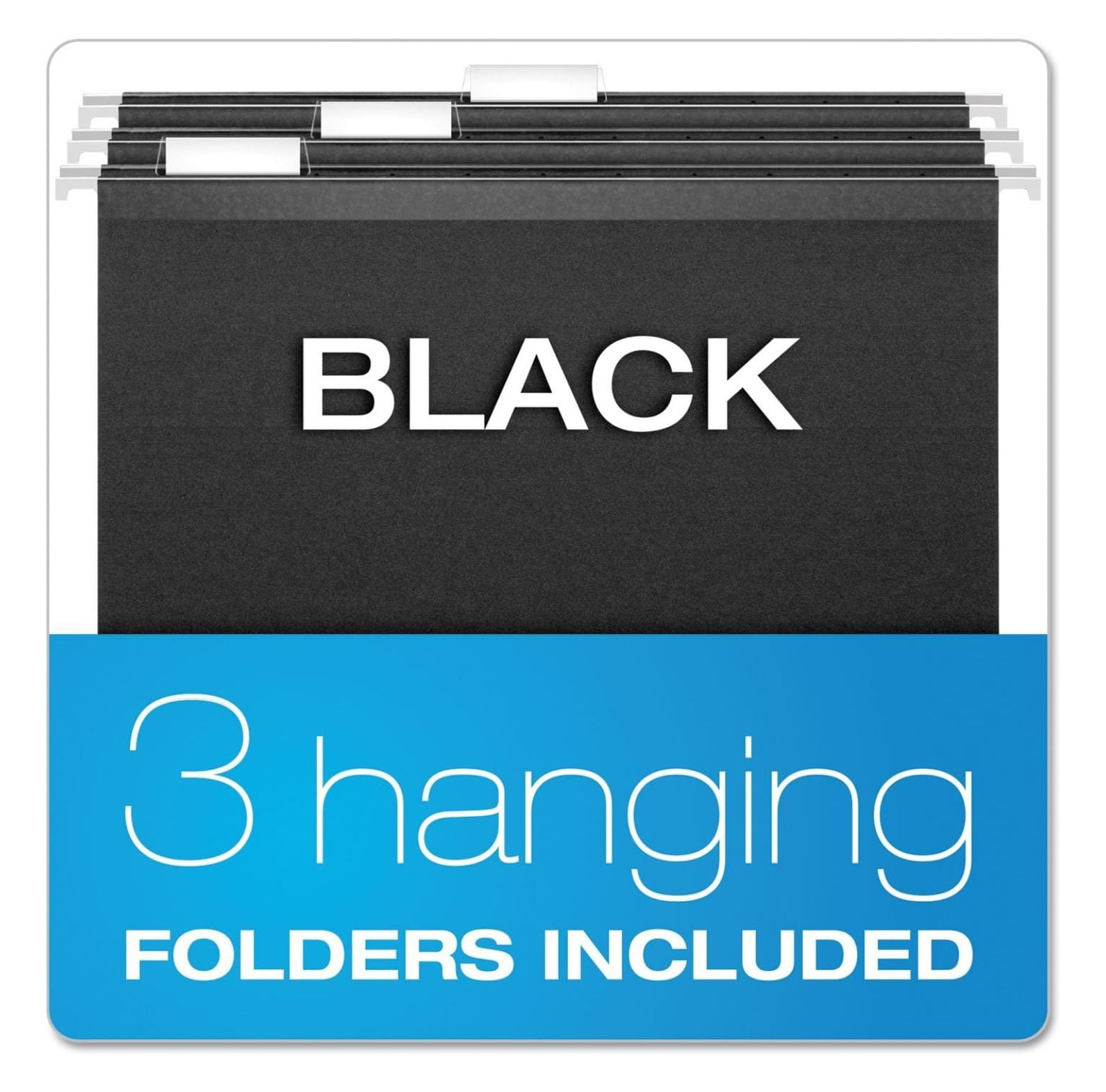 Portable File Box, 11x14x11.125", Granite - Letter Size Hanging Folder Storage - On-The-Go Document Organizer with Handle & 3 Hanging Folders 11"H x 14" W x 11 1/8" D