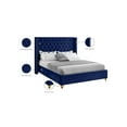 thumbnail image 2 of Meridian Furniture Barolo Navy Velvet Queen Bed, 2 of 8