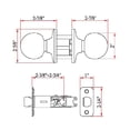 thumbnail image 4 of Ball Passage Door Knob, Hall and Closet, Oil Rubbed Bronze Finish, Left or Right Hand, 4 of 15