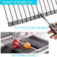thumbnail image 3 of SunCleanse 17.8"" L 15"" W Roll Up Dish Drying Rack Over Sink Dish Drying Rack Drainer Multi-Use Stainless Steel Foldable Dish Rack for Kitchen Sink Countertop Grey, 3 of 5