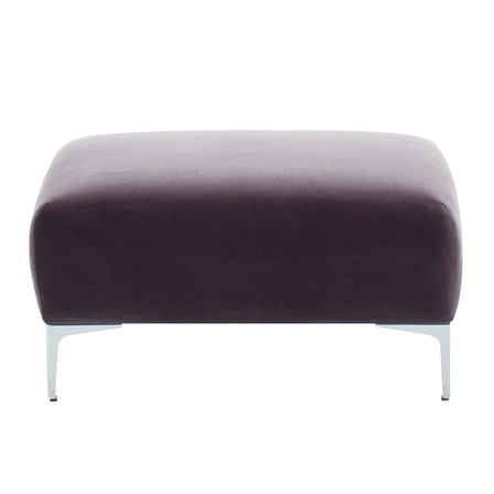 Enza Home Mayfair Contemporary Wood & Fabric Ottoman in Brown