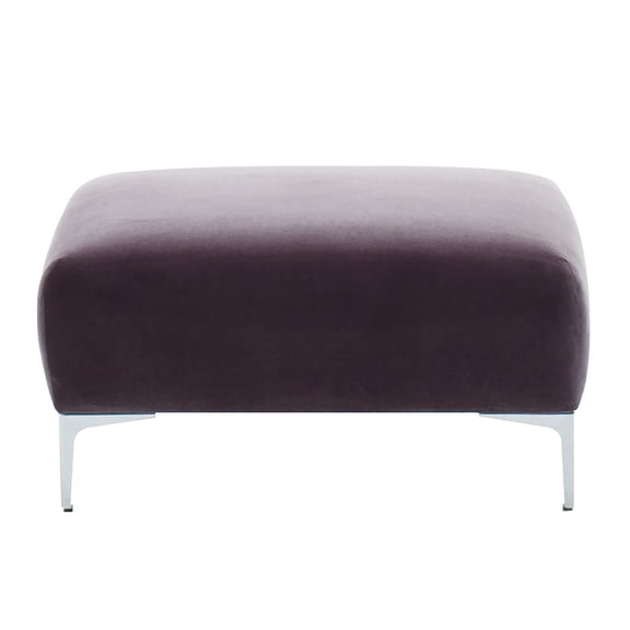 Enza Home Mayfair Contemporary Wood & Fabric Ottoman in Brown