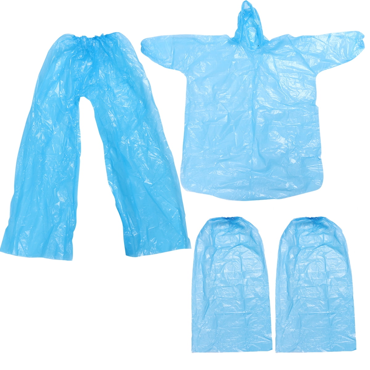 WASHWEPE Portable Windproof Rain Suits Plastic Unisex for Theme Parks Water Rides 1 Set