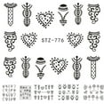 thumbnail image 4 of Qarigey Collar de flores, pegatina para uñas, tatuajes, uñas Art Deco, accesorios para envoltura de manicura, calcomanías DIY de corazón Arte de uñas 3 6.4*5.2 cm, 4 of 6