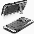 thumbnail image 3 of ELEHOLD for iPhone 16 Pro Max Case,Outdoor Sports Military Heavy Duty Full Body Cover with Built in Tempered Glass Screen Protector Hidden Kickstand Shockproof Case for iPhone 16 Pro Max,Silver, 3 of 9