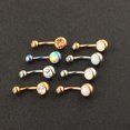 thumbnail image 3 of piezas de anillos para el ombligo de acero inoxidable con circonita cúbica y piedra de ojo de gato, 3 of 5