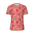 thumbnail image 5 of Wukai Strawberry Floral Print Men's Short-Sleeved Mesh T-Shirt,Quick-Dry Short Sleeve Workout T-Shirt-Large, 5 of 8