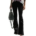 thumbnail image 2 of Siilsaa Women Jeans Wide Leg Women's Y2K Streetwear Cargo Stretchy Bell Bottom Flared Pockets Pants Vintage Wide Leg Trousers wtih Drawstring Black,XL, 2 of 6