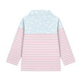 thumbnail image 4 of Psesaysky Girls Long Sleeve Shirts Cute Puppy Stripes Print Quick Dry Athletic Tops Quarter Zip Pullover Kids Teens Sportswear for Golf Yoga Tennis 6-7 Years, 4 of 6