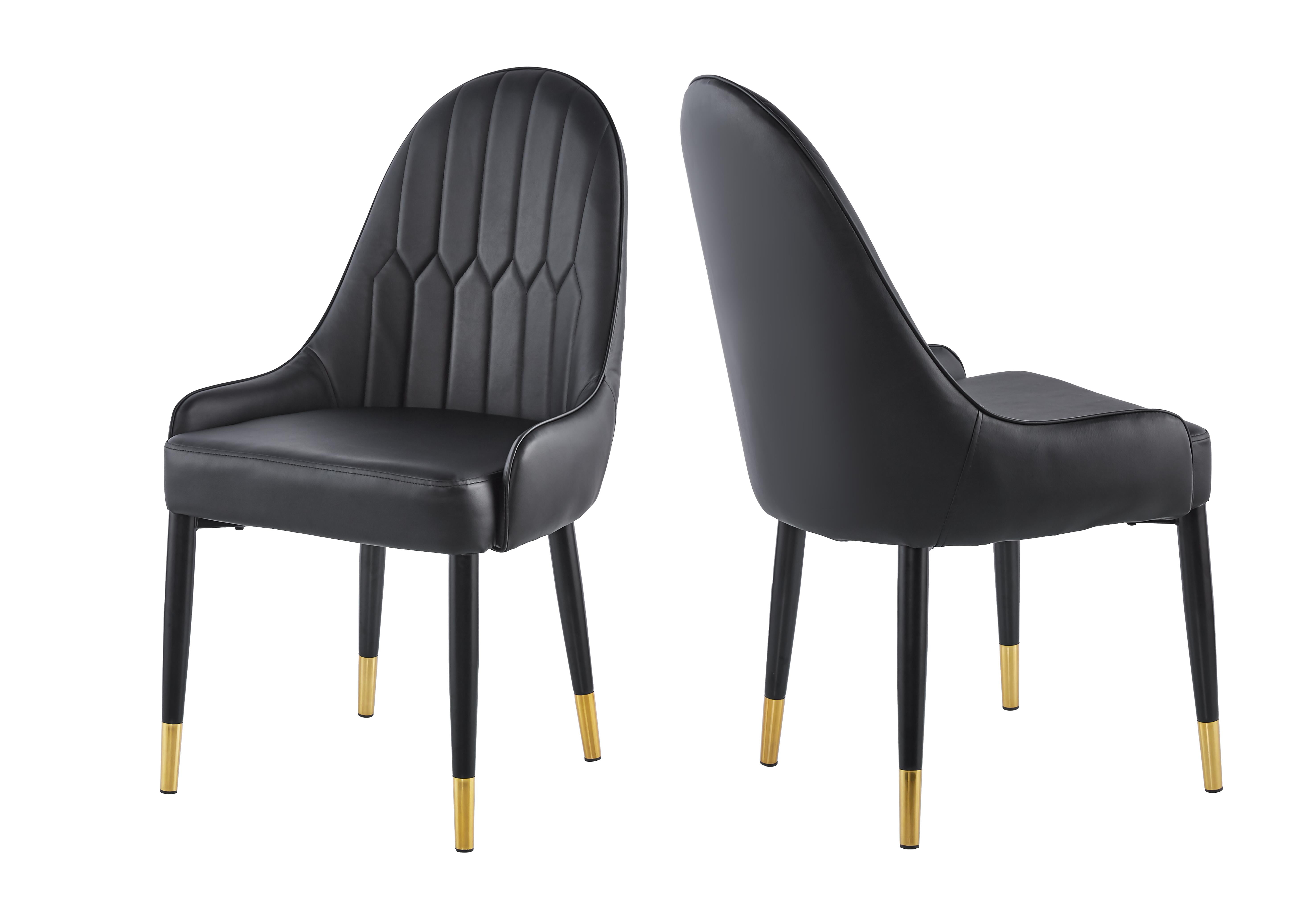 UBesGoo Set of 2 Modern Leather Dining Chairs, Upholstered Accent