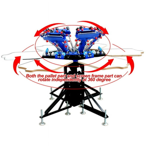 Techtongda 6 Color 6 Station Screen Printing Press Printer DIY T-shirt Machine Micro-registration Equipment #006527