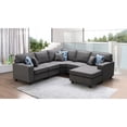 thumbnail image 3 of Contemporary Home Living Set of 6 Iron Gray Sonoma Modular Sectional Sofa with Ottoman, 8', 3 of 4