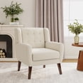 thumbnail image 6 of UIXE Accent Chair Modern Living Room Arm Chair Linen Fabric Armchair, White, 6 of 7