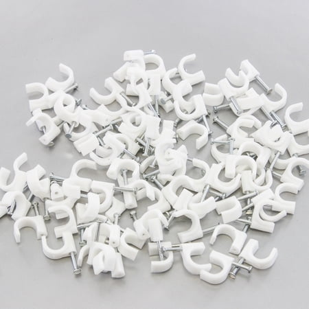 Red Hound Auto 10000 Round 1/2 inches (12 mm) Cable Wire Clips Cable Management Cord Tie Holder Coaxial Nail in Clamps Tacks