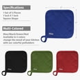 thumbnail image 7 of KLEX 15" Silicone Oven Mitts and Cotton Potholders 4pcs Set, 932°F Heat Resistance, Green, 7 of 7