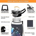thumbnail image 4 of Wolf Fire Ghost Sports Water Bottle Portable Travel Mug 32oz BPA Free Leak Proof Straw Transparent Tritan for Gym Yoga Cycling Camping, 4 of 7