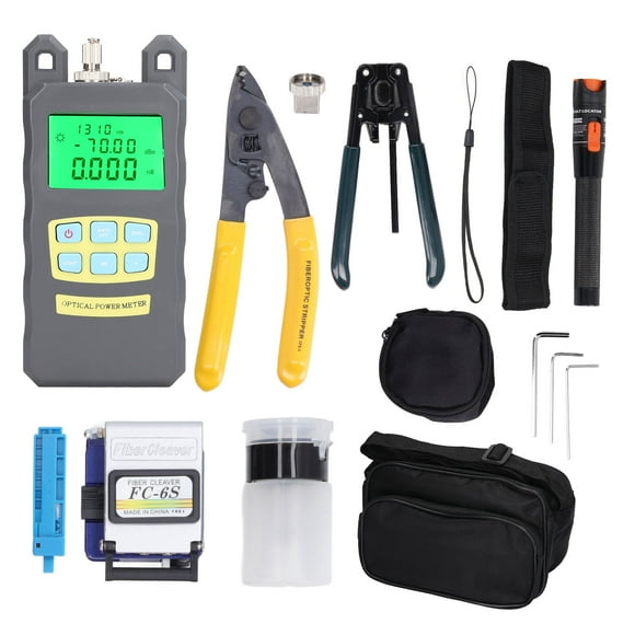 FTTH Optic Kit, 3 In 1 Fixture 15 Pcs Set Complete Accessories Fiber Optic Kit For Telecommunication