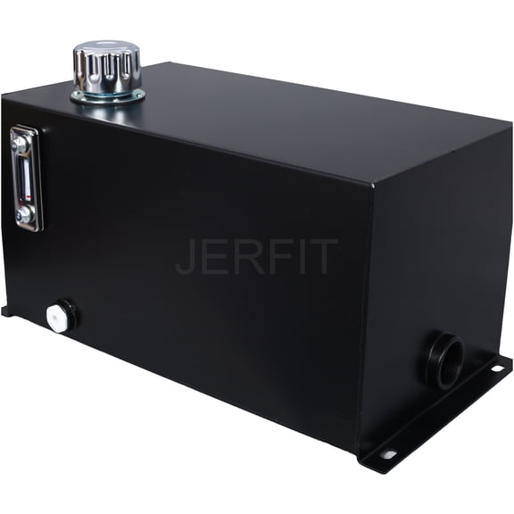 JERFIT 10 Gallon Hydraulic Reservoir Tank, Heavy Duty Steel Construction with Oil Gauge & Filter, Leak-Proof Fuel Transfer Tank for Tractors, Trucks, Industrial Equipment