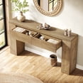 thumbnail image 3 of Tribesigns 63-Inch Wooden Console Table with 2 Hidden Drawers, Farmhouse Rustic Brown Sofa Table for Living Room, Hallway, Entryway, Foyer, Easy Assembly, 3 of 6
