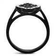 thumbnail image 3 of Two-Tone IP Black Stainless Steel Ring with Top Grade Crystal in Jet for Women Jet Stone Color Style TK1917 Size 6, 3 of 4