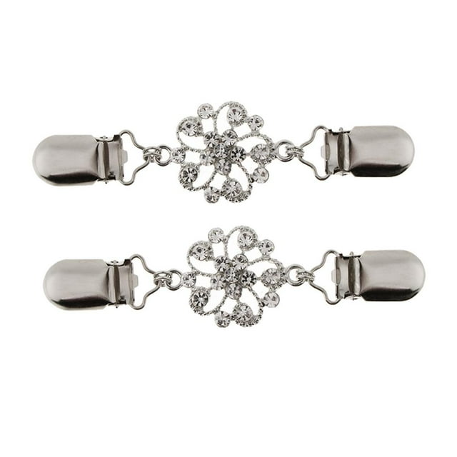Paquete de 2 Cardigan Yinane Antideslizante Cristal Clip de Suéter