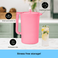 thumbnail image 4 of Tupperware Heritage 1 Gallon Plastic Pitcher with Lid, Pink, 4 of 7