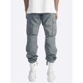 thumbnail image 3 of 4XL Hombres Ropa de trabajo cómoda Algodón Lino Multibolsillos Casual Suelto Baggy Pantalones largos tipo cargo, 3 of 4