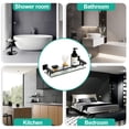 thumbnail image 5 of Woindo Bathroom Glass Shelf with Full-coverage Railing, Floating Tempered Glass Bathroom Wall Shelf Rectangle 16 Inch Shelves Black Bracket Mount Modern, 5 of 8