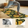 thumbnail image 4 of Black Green Stem Sunflower Pattern Hot Yoga Mat Towel Non Slip for Hot Yoga - Quick-Drying Yoga Mat Cover with 4 Corner Pockets with Travel Bag - Hot Yoga Towel Non Slip 74"x26", 4 of 6