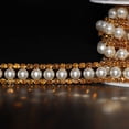 thumbnail image 4 of Cinta decorativa Jerler con ribete de diamantes de imitación, 91 cm, perla, 2 hileras, 4 of 4